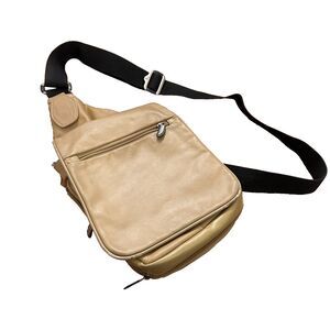 Travelon Women's Leather Travel Bag Crossbody Adjustable Shoulder Strap Camel OS